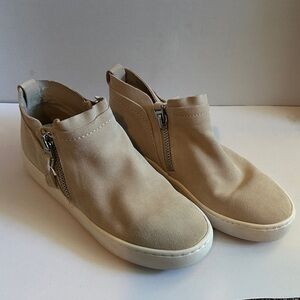 Dolce Vita Beige High-Top Sneakers with Zipper